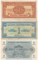 Ausztria / Szövetséges megszállás 1944. 50gr + 1Sch + 2Sch T:F,VG Austria / Allied occupation 1944. 50 Groschen + 1 Schilling + 2 Schilling C:F,VG Krause P#102, P#103, P#104