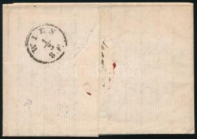 1872 Levél Párizsba Réznyomat 5kr + 2 x 10kr bérmentesítéssel "PEST"