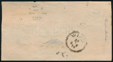 1873 Levél Párizsba Réznyomat 10kr + 15kr bérmentesítéssel "BUDAPEST LIPÓTVÁROS" ( a levél...