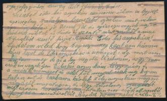 1944 Nyírfakéregből készült tábori lap az orosz frontról Szolnokra. Érdekes darab!! / Field postcard...