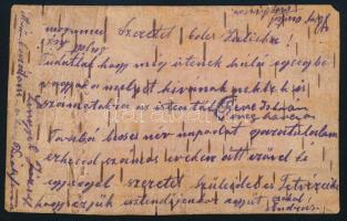 1915 Nyírfakéregből készült tábori lap az orosz frontról Sepsiárkosra / Field postcard made of birch...