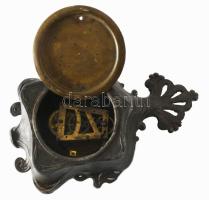 Szecessziós ón óra, felhúzójával, hiánnyal, 28x19 cm