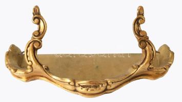 Aranyszínű falikonzol, rezin, 34x13 cm