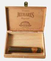 Hemaris fa szivaros doboz, benne bontatlan Saint Luis Rey szivarral, 11x17 cm