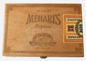 Hemaris fa szivaros doboz, benne bontatlan Saint Luis Rey szivarral, 11x17 cm