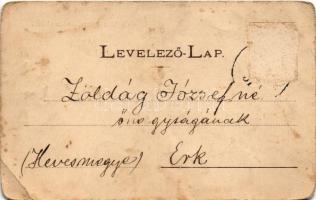 Püspökladány, Vasúti indóház, pályaudvar, vasutasok, létra. Fénynyomat Divald műtintézetéből (Rb)