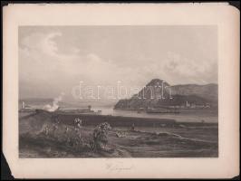 Rudolf von Alt - Wilhelm Witthoeft: Visegrád (Wissegrad). Acélmetszet, papír, lapszéli sérülésekkel, lapméret: 22x30 cm