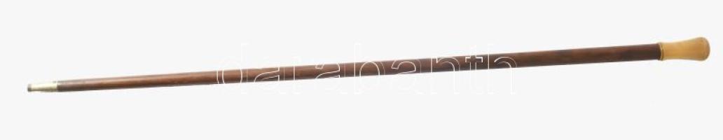 Antik sétabot, szaru fogóval, h: 64 cm