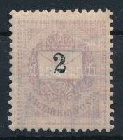 1898 Feketeszámú 2kr üreges (festékhiányos) értékszámmal