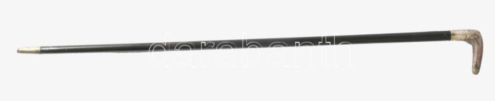 Sétabot, ezüst (Ag) markolattal, jelzett, h: 88 cm