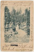 1902 Sósmező, Poiana Sarata; Kalaszló vízesés, Ojtozi út. Bogdán F. fényképész / waterfall, road (EM)