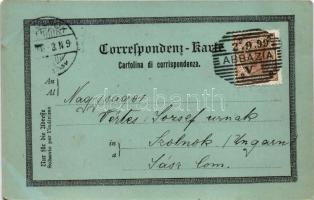 1899 Abbazia, Opatija; Totalansicht. Edgar Schmidt (Dresden), nach Phot. v. E. Jelussich / látkép es...