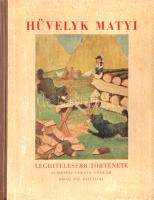 Fekete Oszkár:  Hüvelyk Matyi leghitelesebb története. Illusztrált Orosz Pál. Budapest, 1948. (Szerző - Posner Grafikai Műintézet). 47 + [1] p. + 6 t. (színes). Egyetlen kiadás. Fekete Oszkár (1876-1951) banktisztviselő, író, mindennapjait szórakoztató regények írásával színesítette. A két világháború között írt fantasztikus és kalandos regényei különféle írói álnevek alatt (Octave Cockerell, Clinton Collins) a vezető ponyvakiadónál, a Világvárosi Regények Kiadóvállalatnál jelentek meg. 1945 után írt verses meséjét már saját neve alatt jelentette meg. Oldalszámozáson belül gazdag szövegközti rajzokkal gazdagon illusztrálva. Néhány oldalon apró foltosság, néhány levélen apró szakadásnyomok. Orosz Pál grafikusművész színes rajzával illusztrált kiadói félvászon kötésben. Jó példány.