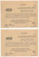 1985. "Ajándéksorsjegy - Papírgyűjtési Akció" az Észak-Magyarországi "MÉH" Nyersanyaghasznosító Vállalat sorsjegye magánszemélyek részére 10kg leadott papírhulladék után (2x) sorszámkövetők "214007-214008" T:AU