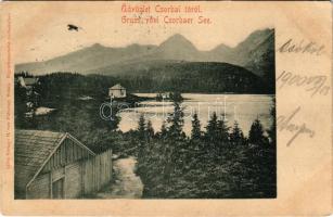 1900 Tátra, Magas-Tátra, Vysoké Tatry; Csorba-tó. H. von Palocsay kiadása / Strbské pleso / Gruss vom Csorbaer See / lake (EK)