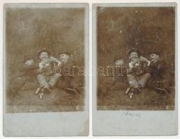 Iharos - 6 db RÉGI fotólap: italozó társaság. photo