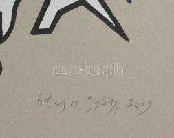 Olajos György (1953-): Kisördögök. Szitanyomat, papír, jelzett, számozott (4/15), lapszéli egészen a...