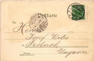 1899 Lüneburg, Postgebäude, Lüneburg vom Kalkberge, Museum St. Nicolaikirche. Verlag von Gustav Pete...