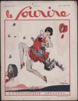 1925 Le Sourire francia erotikus art deco magazin október elsejei száma, Milliére, Dufau, Pem stb. színes grafikáival