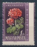 1950 Virág 1Ft látványosan elfogazva / Mi 1115 with shifted peforation