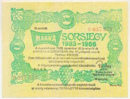 1986. "Márka Sorsjegy 1983-1986" Borgazdasági Vállalatok Trösztjének sorsjátéka "M sorozat" T:AU