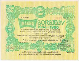 1986. "Márka Sorsjegy 1983-1986" Borgazdasági Vállalatok Trösztjének sorsjátéka "M so...