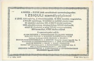 1979. "Márka Sorsjegy" Borgazdasági Vállalatok Trösztjének sorsjátéka "I. osztály&quo...