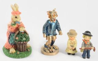 4 darab rezin szobor, hibátlan, m: 15,5 cm alatt