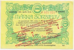 1981. "Márka Sorsjegy" a Borgazdasági Vállalatok Trösztje sorsjegye, III. sorozat, "E...