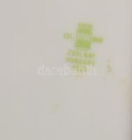 Zsolnay kékvirág mintás süteményes készlet, jelzett, teljes, h. 45 cm, d: 16,5 cm