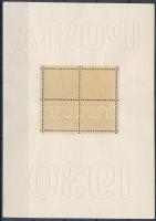 1930 IPOSTA blokk Mi 1 luxus minőség. (Mi EUR 1.600.-)