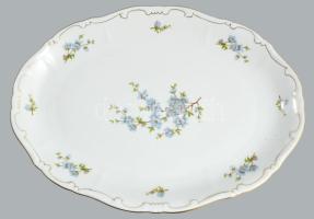 Zsolnay 6 személyes 31 részes kékvirág mintás, tollazott peremű étkészlet, jelzett, hibátlan