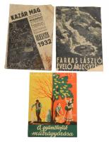 cca 1930-1940 3 db kertészeti prospektus és árjegyzék, változó állapotban, részben sérült, foltos