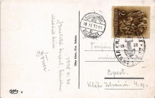 1938 Rimaszombat, Rimavská Sobota; mozaiklap. Géza Klein kiadása / multi-view postcard + "1938 ...