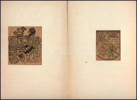 cca XVI. sz. közepe, 5 db címerábrázolás Sebastian Münster (1488-1552) Cosmographia c. munkájából, paszpartuban, 4x3,5 cm és 8,5x7,5 cm közötti méretben