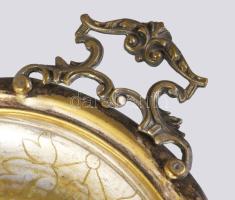 Historizáló ezüstözött alpakka talpas kínáló, 33x10 cm