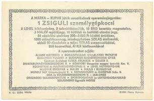 1979. "Márka Sorsjegy" a Borgazdasági Vállalatok Trösztje sorsjegye, "II. osztály&quo...