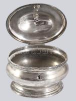 Berndorf ezüstözött cukordoboz, kulcs nélkül, jelzett, 13x11,5 cm