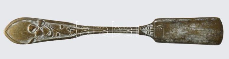 Szecessziós alpakka kenőkés, h: 18,5 cm