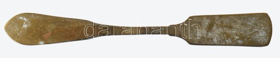 Szecessziós alpakka kenőkés, h: 18,5 cm