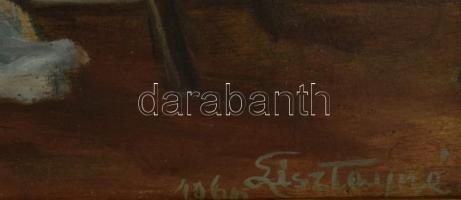 Lisztayné jelzéssel: Hölgy az ablaknál. Olaj, rétegelt lemez. Dekoratív fakeretben, 36,5x35 cm