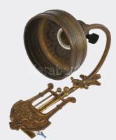 Szecessziós bronz falikar, 29x21 cm