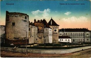 1916 Késmárk, Kezmarok; Thököly vár és kereskedelmi iskola. Feitzinger Ede kiadása No. 1032. / castle, school (EK)