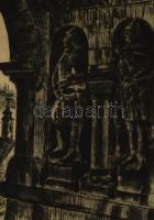 Élesdy István (1912-1987): Vitézek kapuja. Rézkarc, papír, jelzett, 49x33 cm