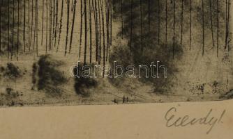 Élesdy István (1912-1987): Vitézek kapuja. Rézkarc, papír, jelzett, 49x33 cm