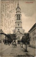 1909 Rimaszombat, Rimavská Sobota; Evangélikus templom. Ifj. Rábely Miklós kiadása / Lutheran church (EK)