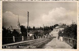 Nagysomkút, Somcuta Mare; Rákóczi úti részlet, híd / street, bridge