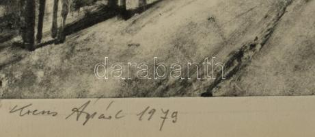 Kocsis Árpád (1914-1985): Eger, 1979. Montípia, papír, jelzett, paszpaartuban. 38x28 cm