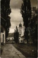 Nagybánya, Baia Mare; utca, templom / street, church. photo (gyűrődések / creases)