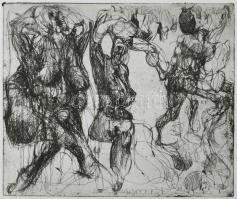 Jelzés nélkül: Női aktok. Rézkarc, papír. 17×20 cm